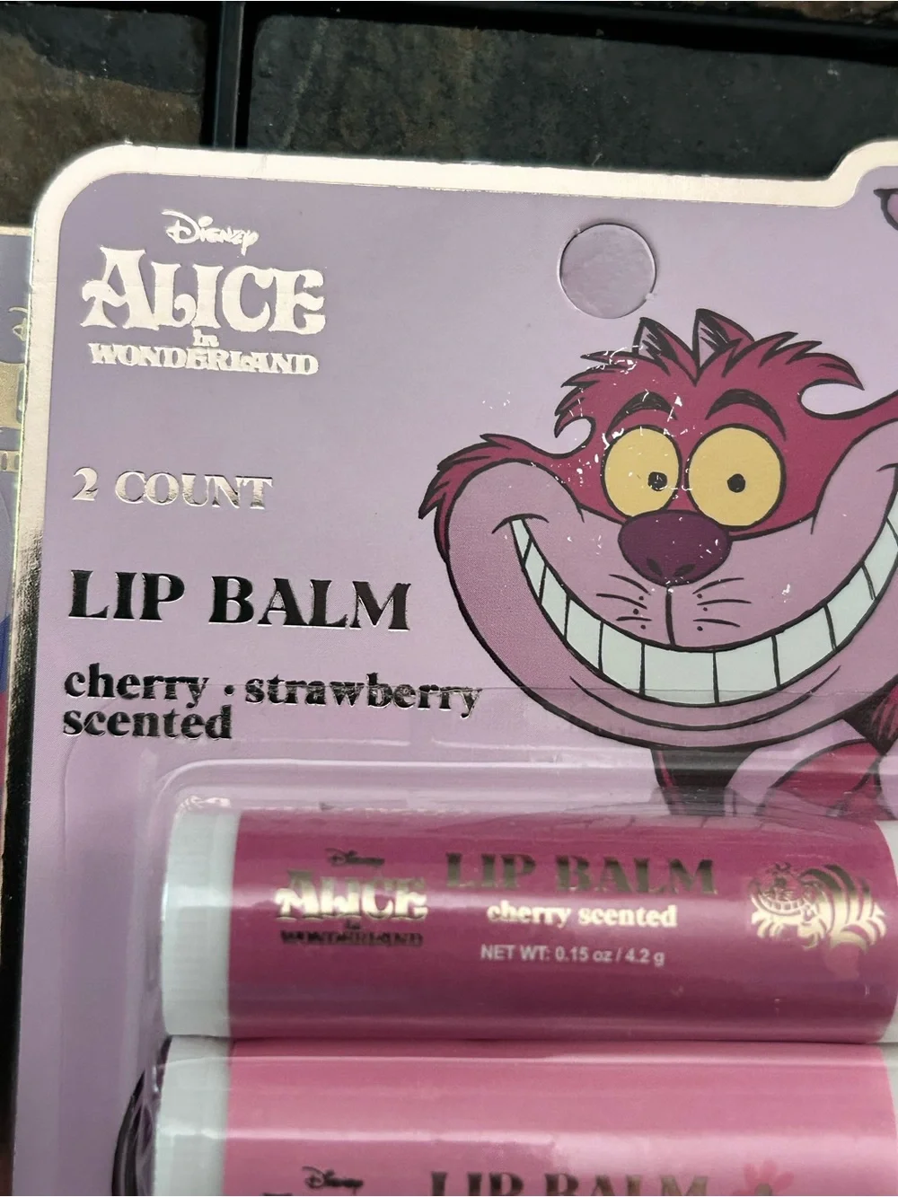 Alice in Wonderland lip balm and lip gloss Disney Set